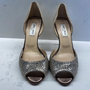 Jimmy Choo D’Orsay peep toe pumps heels